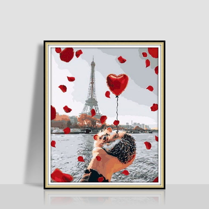 KTX-577043 Digital Oil Painting in Romantic Style – Modern Minimalist Artwork, Size 40 x 50 cm