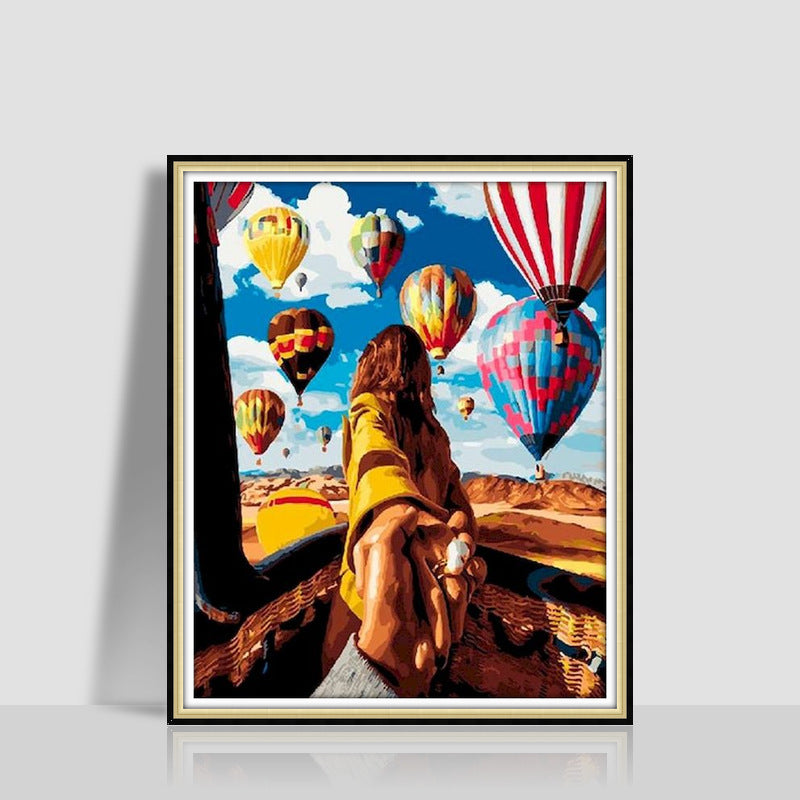 KTX-577043 Digital Oil Painting in Romantic Style – Modern Minimalist Artwork, Size 40 x 50 cm