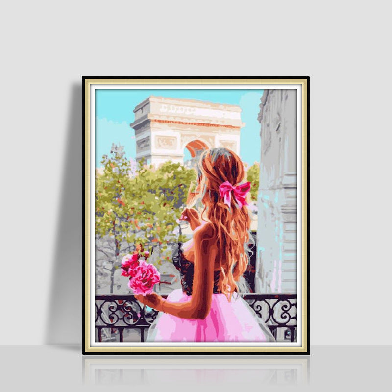 KTX-577043 Digital Oil Painting in Romantic Style – Modern Minimalist Artwork, Size 40 x 50 cm