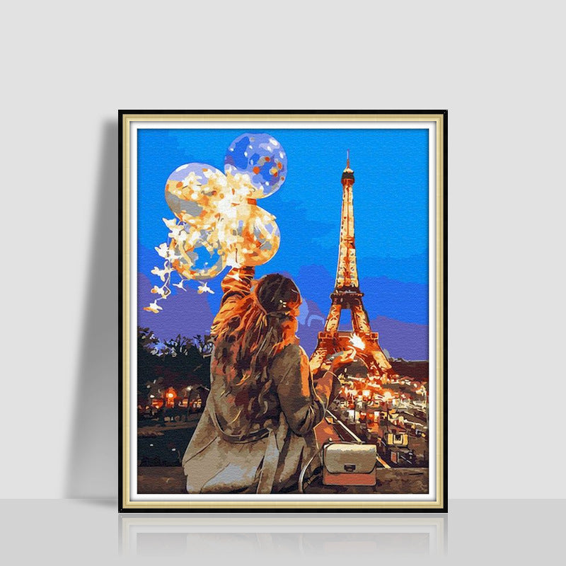 KTX-577043 Digital Oil Painting in Romantic Style – Modern Minimalist Artwork, Size 40 x 50 cm