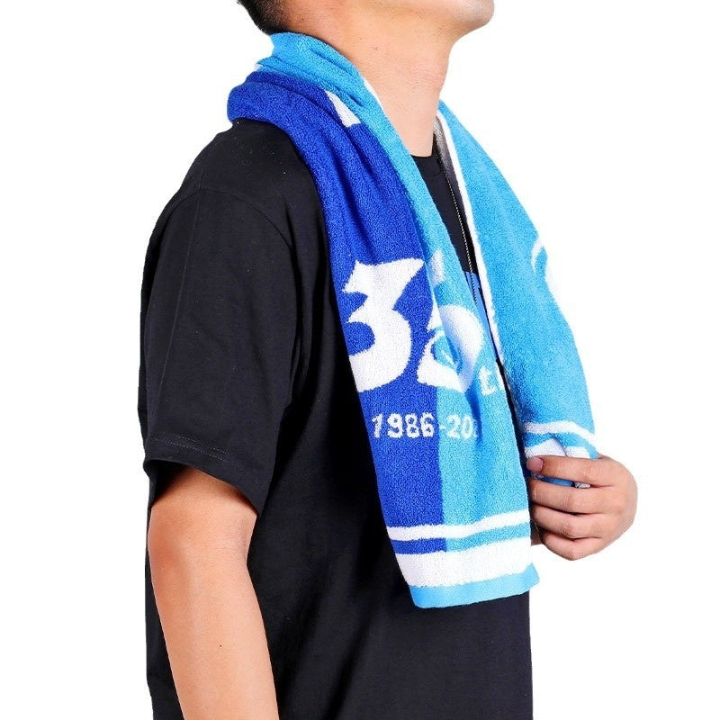 KTX-577683 Cotton Sports Towel for Table Tennis and Ball Games - Sweat-Absorbing, Blue