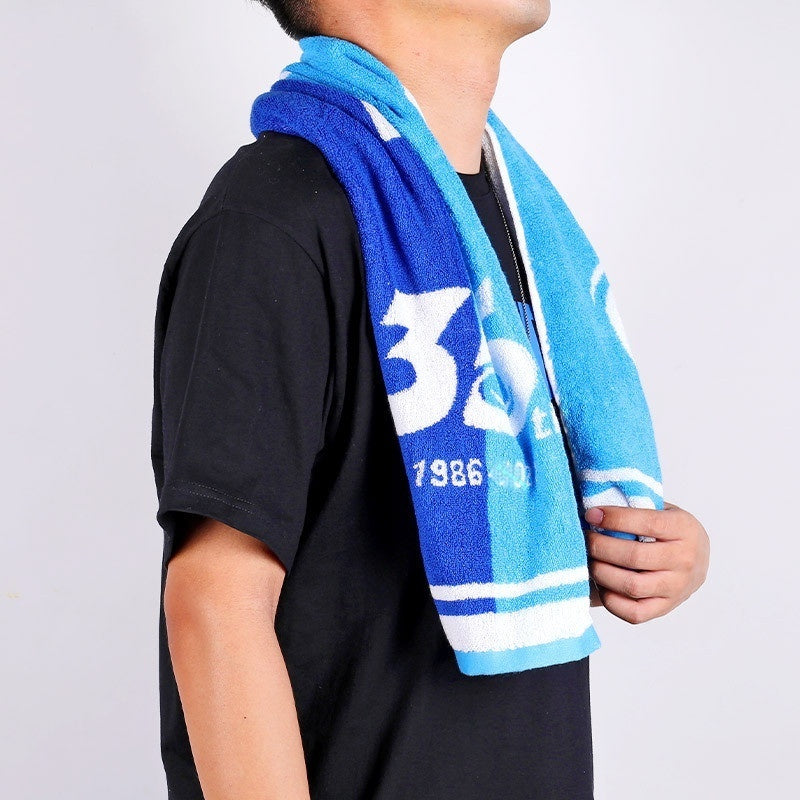 KTX-577683 Cotton Sports Towel for Table Tennis and Ball Games - Sweat-Absorbing, Blue