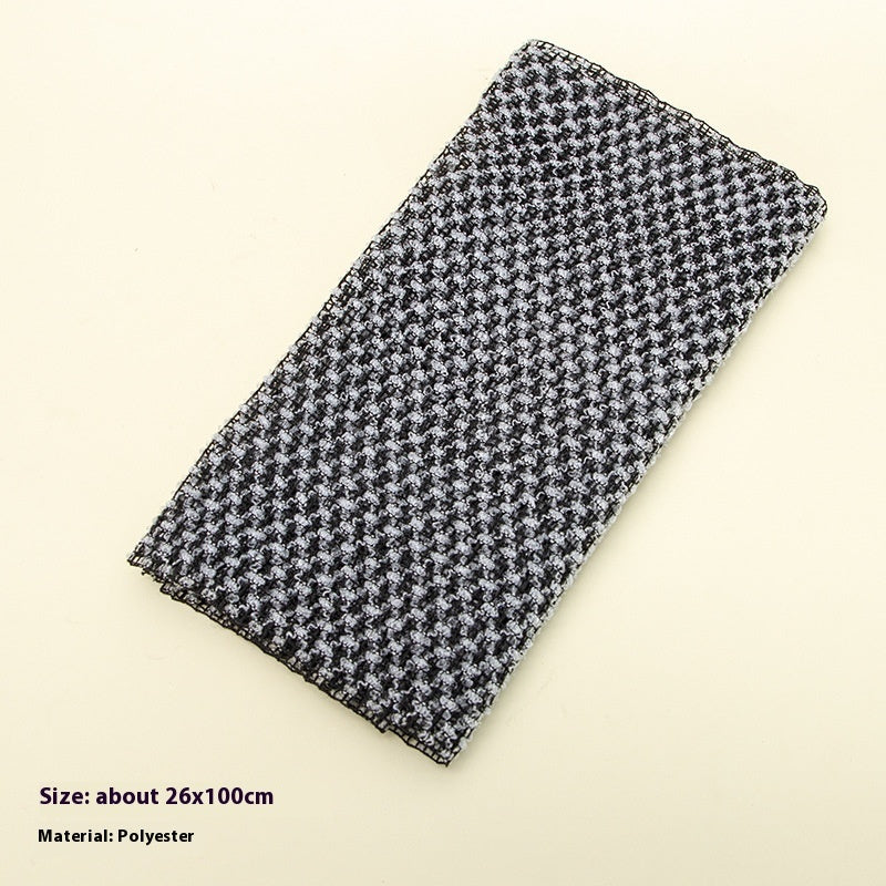 KTX-578835 Men's and Women's Long Bath Towel with Easy Foaming Bath & Back Rub - Available in Pink Stripes, Blue Stripes, and Black Plaid