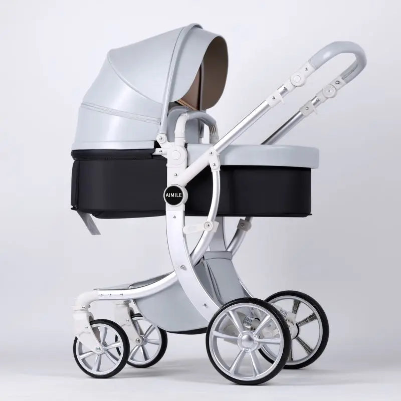 KTX-579603 Foldable Baby Stroller with Bassinet for Travel, Compact Design and Easy Transport