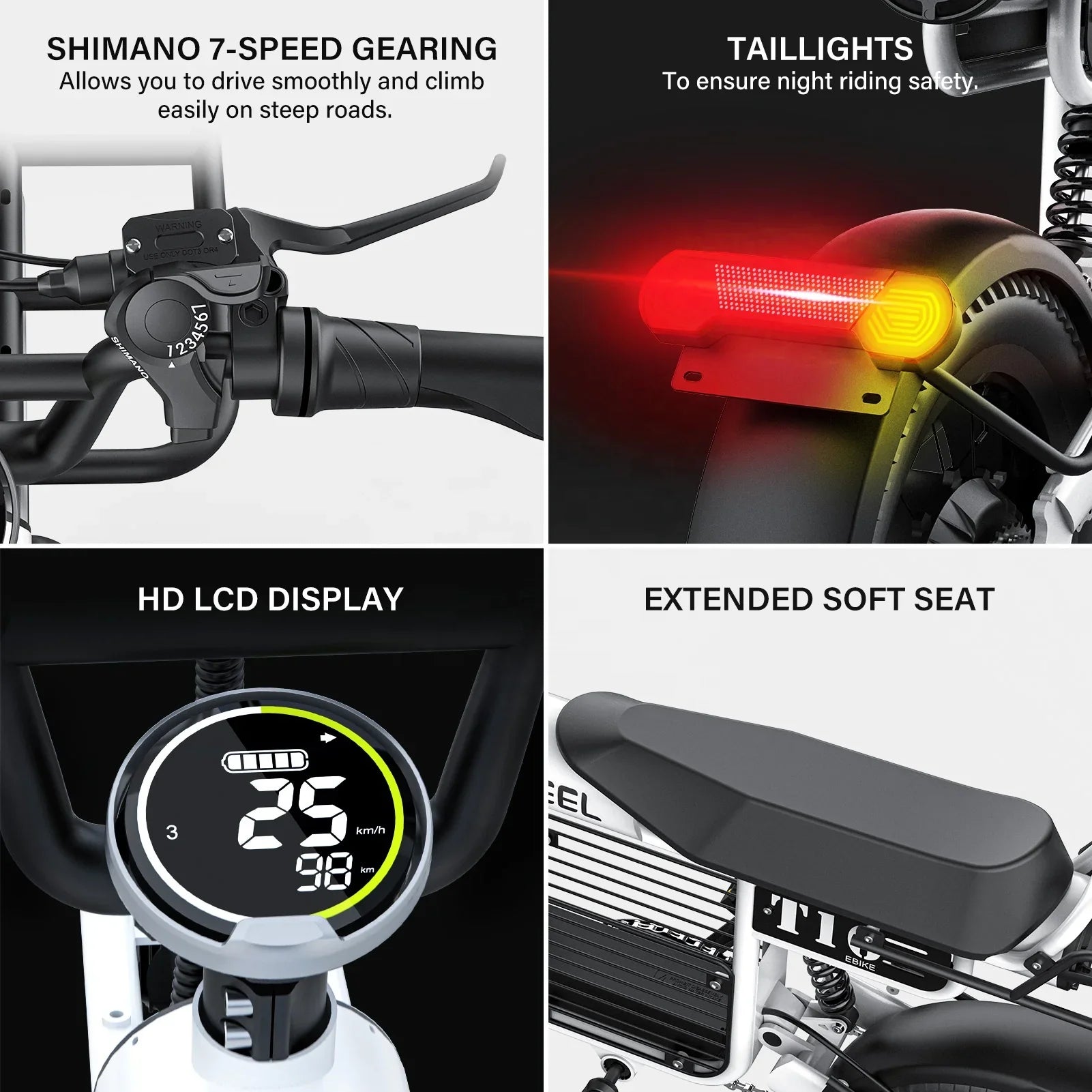 KTX-580115 Electric Fat Tire Bike with Full Suspension, 1000W Motor, 48V Lithium Battery, 150km Range, 20" Wheels, Hydraulic Disc Brakes