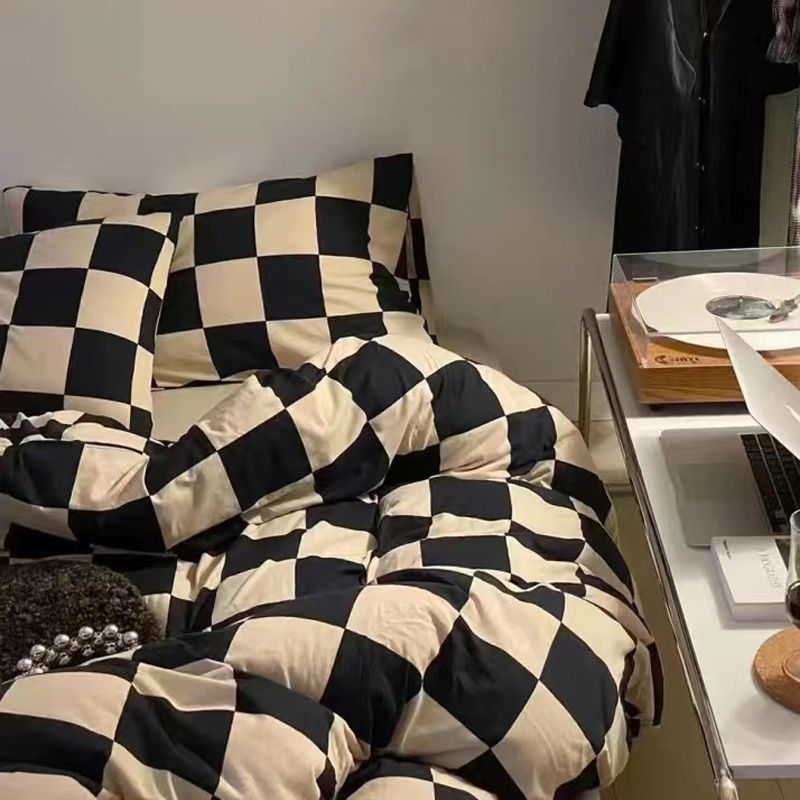 KTX-580883 Washed Cotton Four-Piece Floral Bedding Set in Multiple Sizes