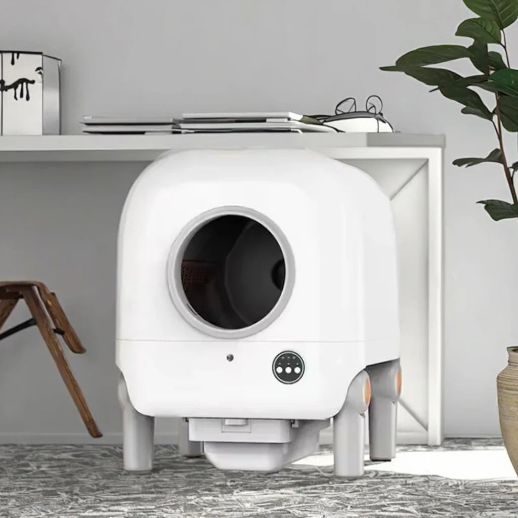 KTX-581011 Automatic XL Cat Litter Box with WiFi Control and Easy Clean Design, Stainless Steel and Plastic Construction