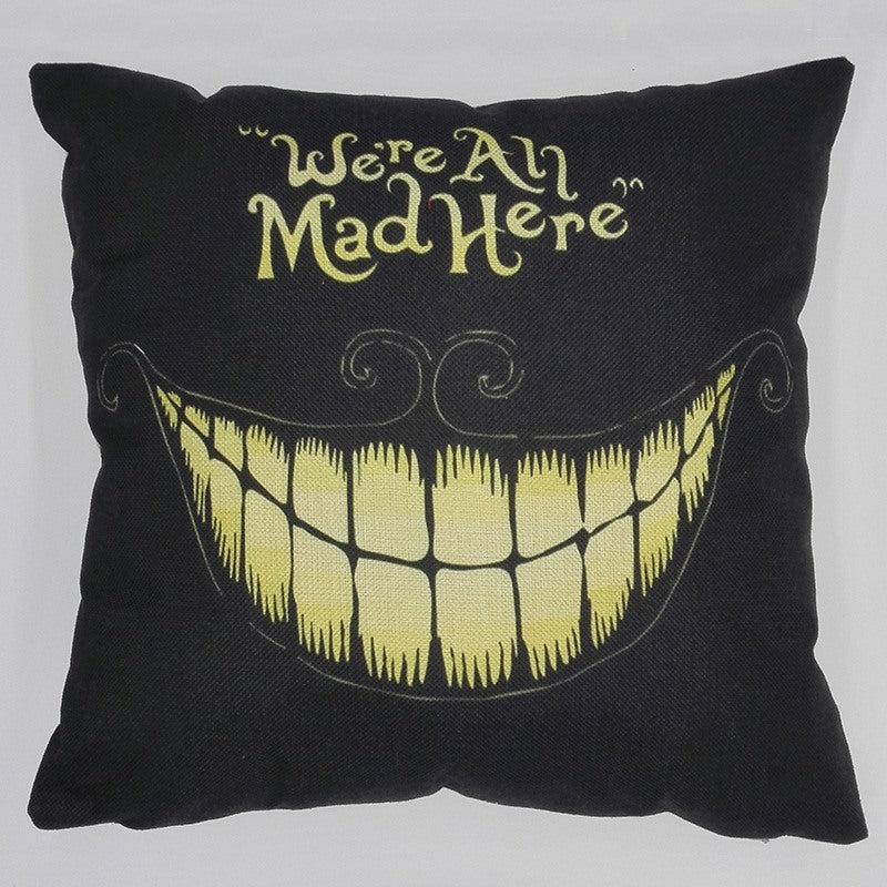 KTX-581523 Black and White Cotton and Linen Cushion Cover, 45x45 cm