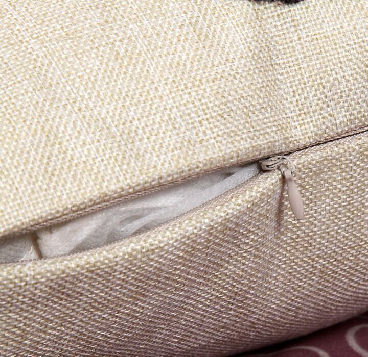 KTX-581523 Black and White Cotton and Linen Cushion Cover, 45x45 cm