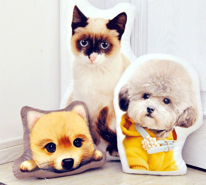 KTX-582035 Customizable Cute Pet Pillow with Super Soft Crystal Material and 7D Vacuum PP Cotton Filling