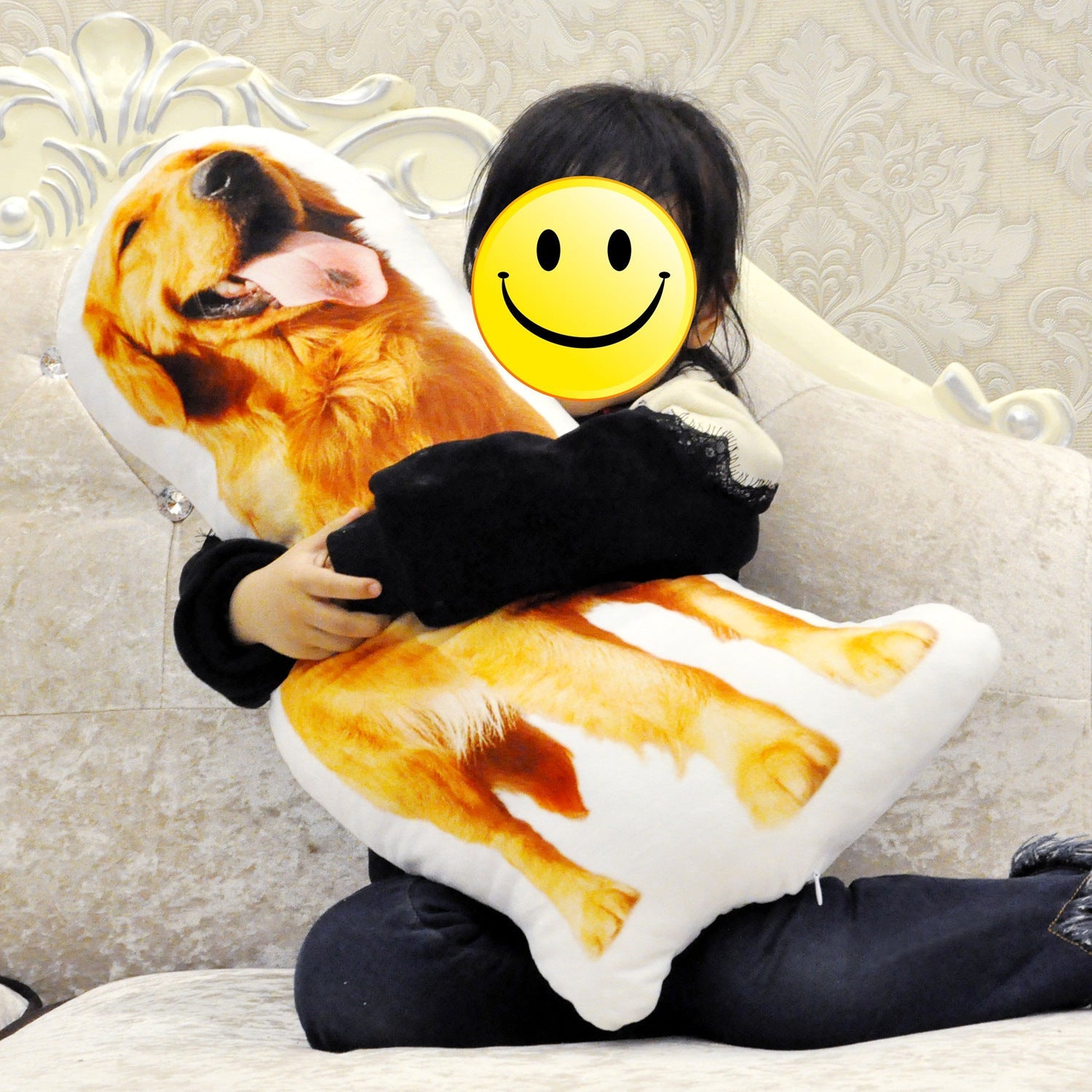 KTX-582035 Customizable Cute Pet Pillow with Super Soft Crystal Material and 7D Vacuum PP Cotton Filling