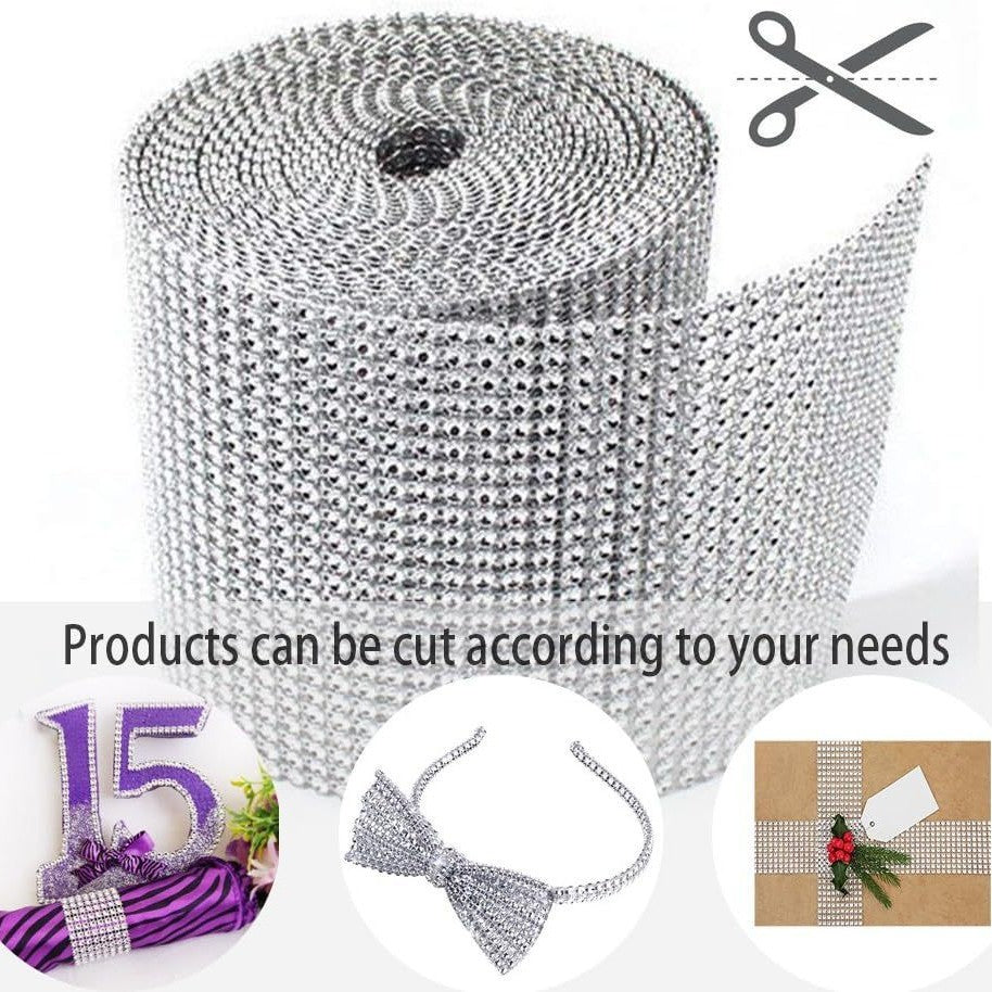 KTX-582547 Hollow Netty Diamond Bridal Bouquet Jewelry Decoration with Steel Drill Snowflake Accents