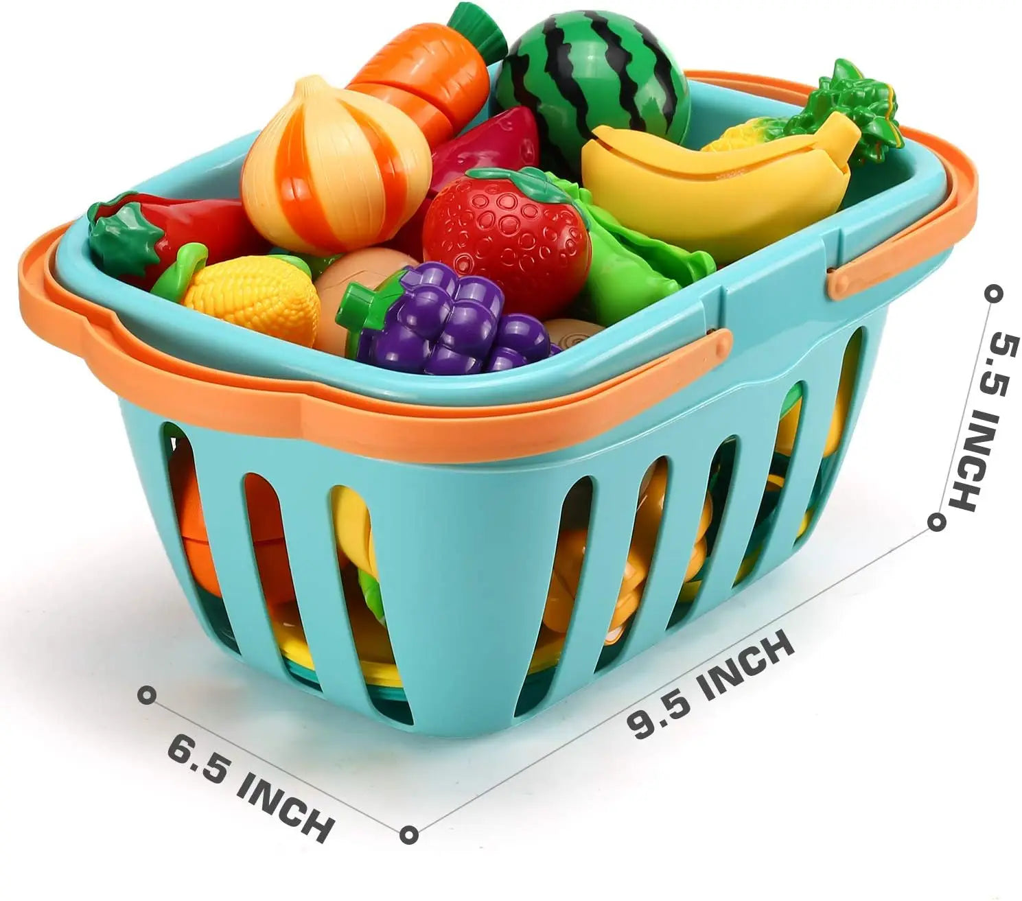 KTX-582547 Kid's Pretend Play Cutting Fruits and Vegetables Food Toy Set for Ages 2-13