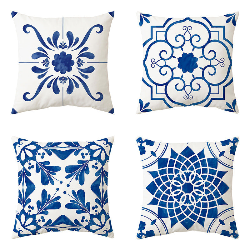 KTX-583699 Gray Simple Pattern Printed Pillowcase, 45x45cm Modern Design, Soft PP Cotton