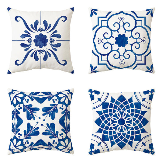 KTX-583699 Gray Simple Pattern Printed Pillowcase, 45x45cm Modern Design, Soft PP Cotton