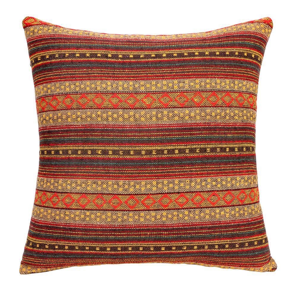 KTX-583699 Retro Bohemian Striped Pillow Cushion Cover, 45x45CM, Polyester-Cotton Blend