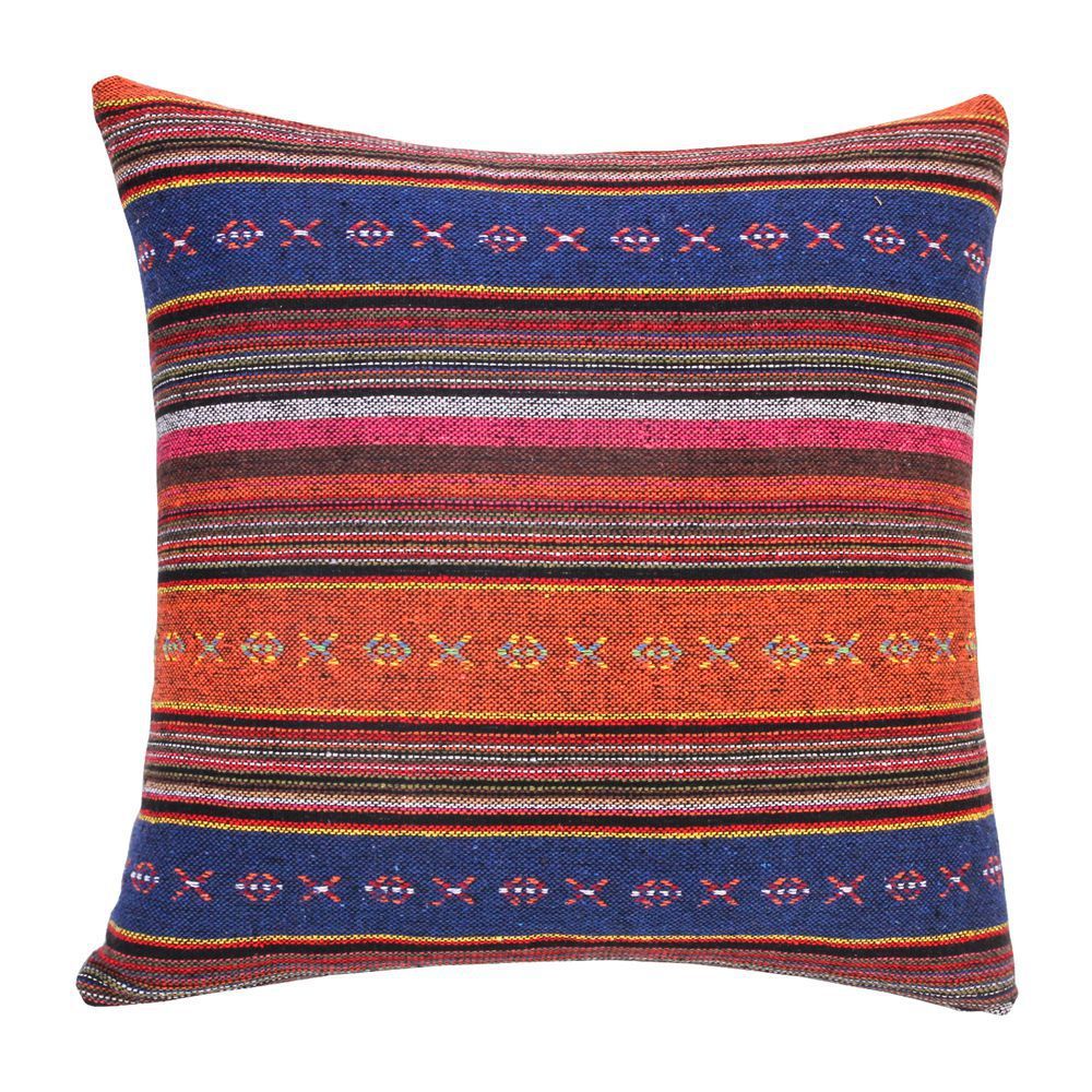 KTX-583699 Retro Bohemian Striped Pillow Cushion Cover, 45x45CM, Polyester-Cotton Blend