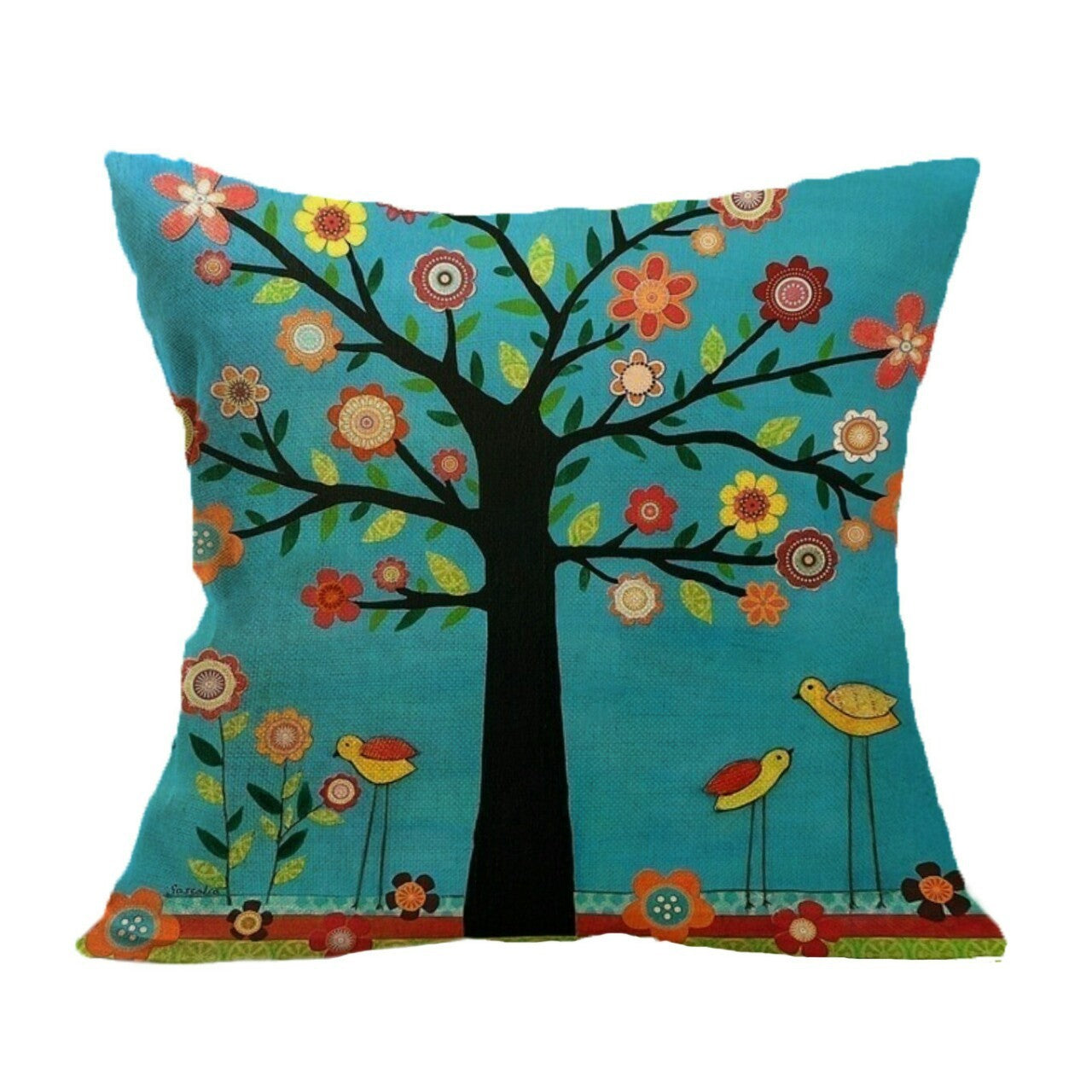 KTX-584851 Mediterranean Style Cartoon Pillow Cover in Various Colors, 45cm x 45cm