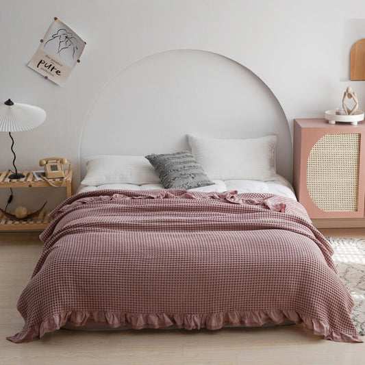 KTX-584979 Korean Style Cotton Air Conditioning Blanket with Pillowcase - Multiple Colors and Sizes Available