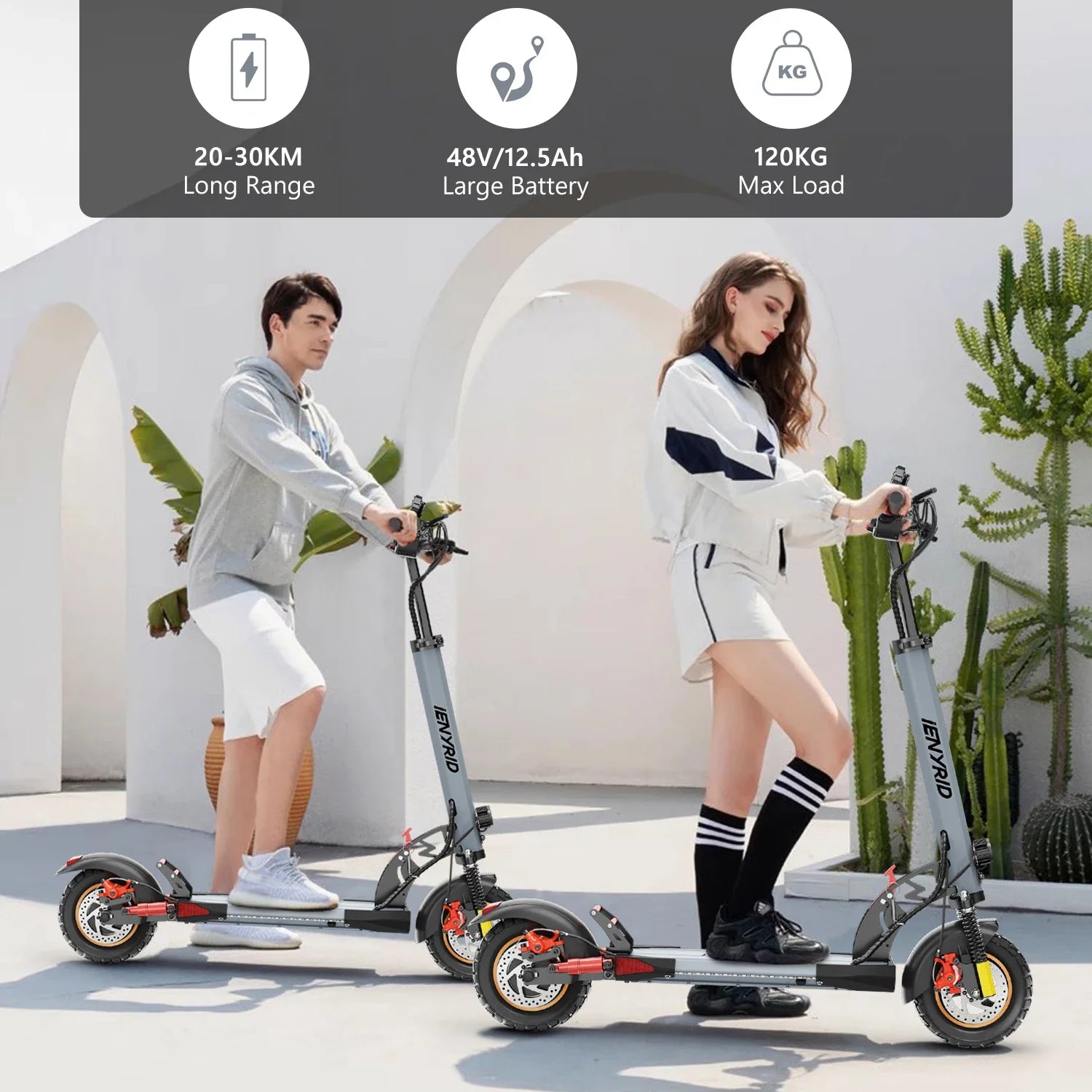 KTX-585043 Foldable 10-Inch Electric Scooter with 250W Motor, Max Speed 25km/h, 25-30km Range, Full Suspension, Waterproof, Lightweight Design