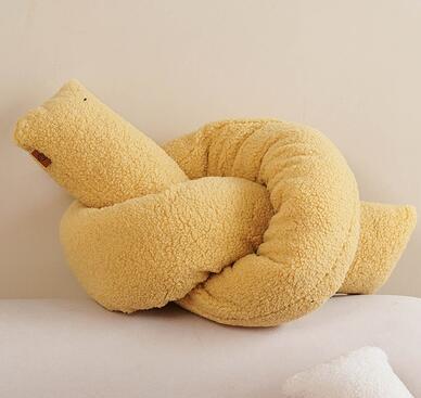 KTX-586003 Velvet Geometric Shape Loop Pillow - Soft Cushions for Living Room and Sofa, Various Colors Available