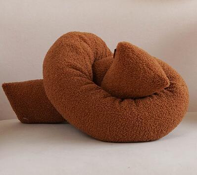 KTX-586003 Velvet Geometric Shape Loop Pillow - Soft Cushions for Living Room and Sofa, Various Colors Available