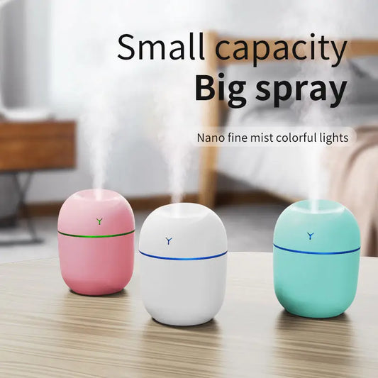 KTX-586515 220ml Ultrasonic Mini Humidifier and Aroma Oil Diffuser with USB and Colourful Night Light for Home and Car