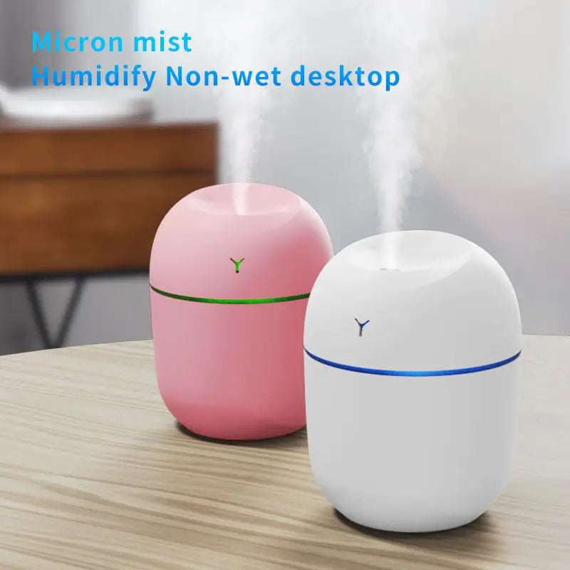 KTX-586515 220ml Ultrasonic Mini Humidifier and Aroma Oil Diffuser with USB and Colourful Night Light for Home and Car