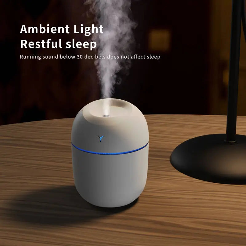 KTX-586515 220ml Ultrasonic Mini Humidifier and Aroma Oil Diffuser with USB and Colourful Night Light for Home and Car