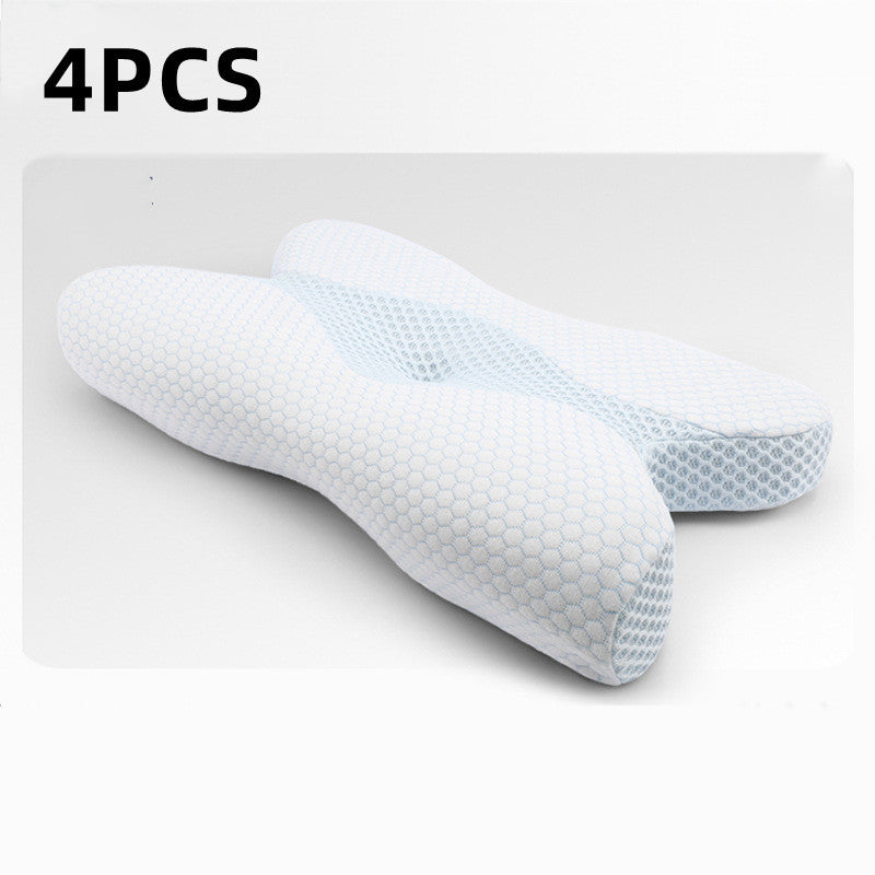 KTX-587475 Bamboo Charcoal Butterfly Shaped Memory Foam Neck Pillow, 100% Slow Rebound Material, 58x33x8/11 cm