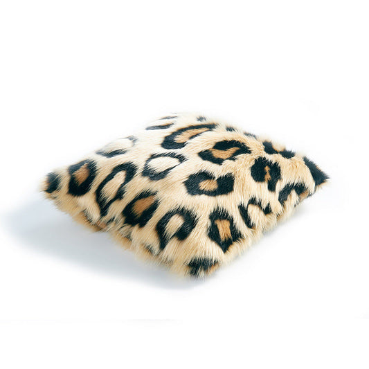 KTX-587859 Leopard Print Double-Sided Pillowcase - Nordic Style Plush Cushion with PP Cotton Filling
