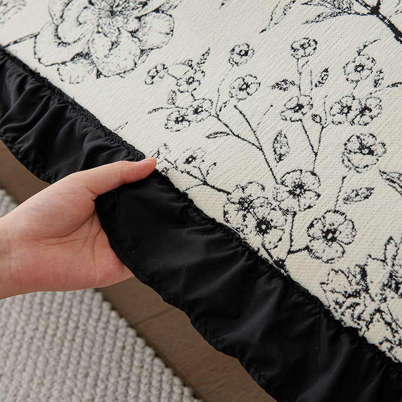 KTX-588371 Chenille Sofa Cushion Cover in Floral Patterns - Modern Non-Slip Design for All Seasons