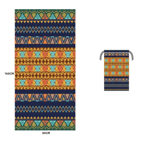 KTX-589203 Microfiber Beach Towel - 80x160cm with Colorful Designs for Pool and Travel