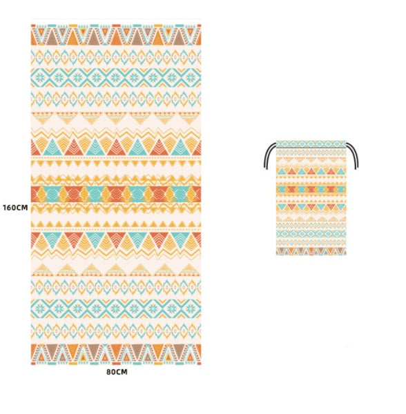 KTX-589203 Microfiber Beach Towel - 80x160cm with Colorful Designs for Pool and Travel