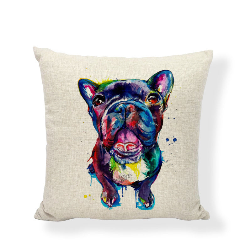 KTX-589523 Flax Sunflower Plush Pillowcase - 45x45cm Animal Pattern Cushion Cover