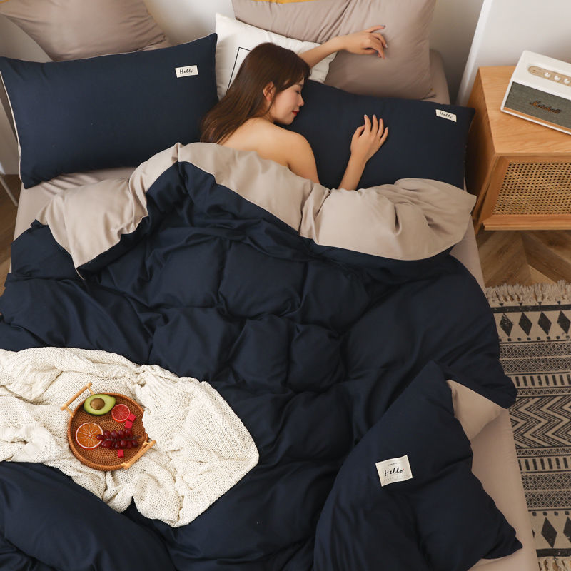 KTX-590099 Brushed Polyester Duvet Cover Bedding Set - Four-Piece Collection in Various Color Combinations