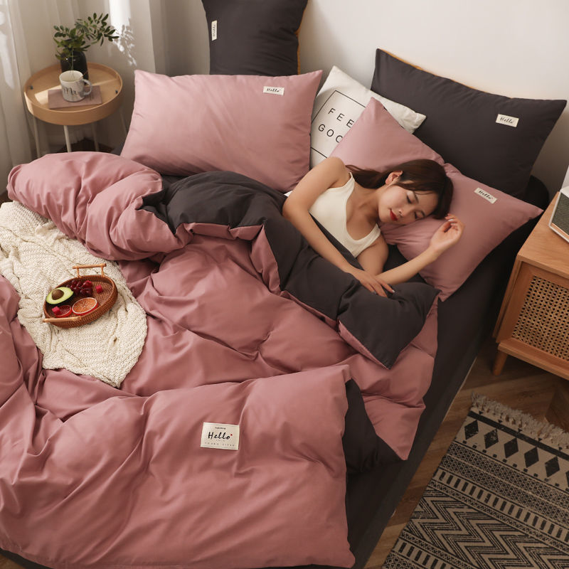 KTX-590099 Brushed Polyester Duvet Cover Bedding Set - Four-Piece Collection in Various Color Combinations