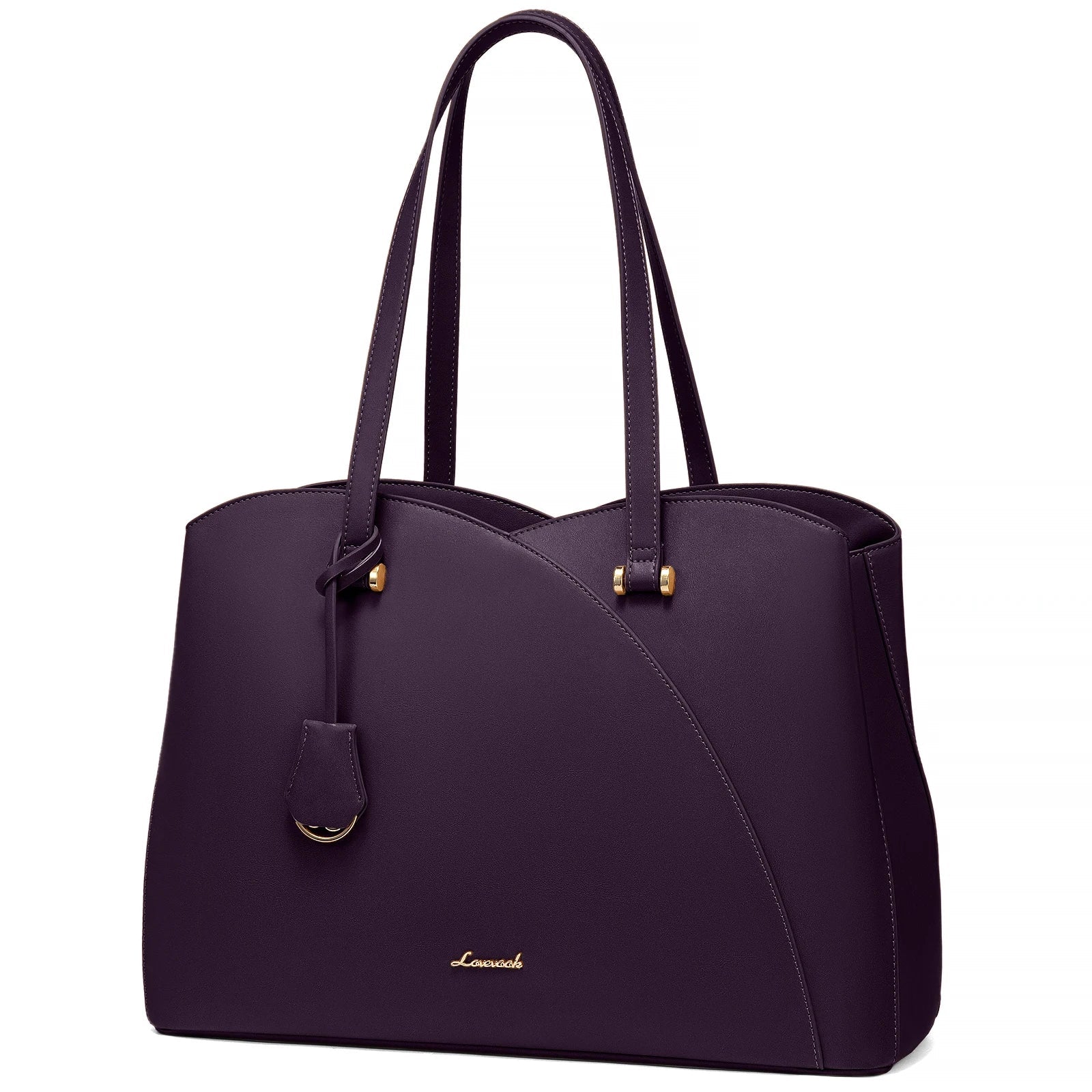 KTX-590163 Vegan Leather Women's Shoulder Bag 15.6 Inch Stylish Tote Handbag