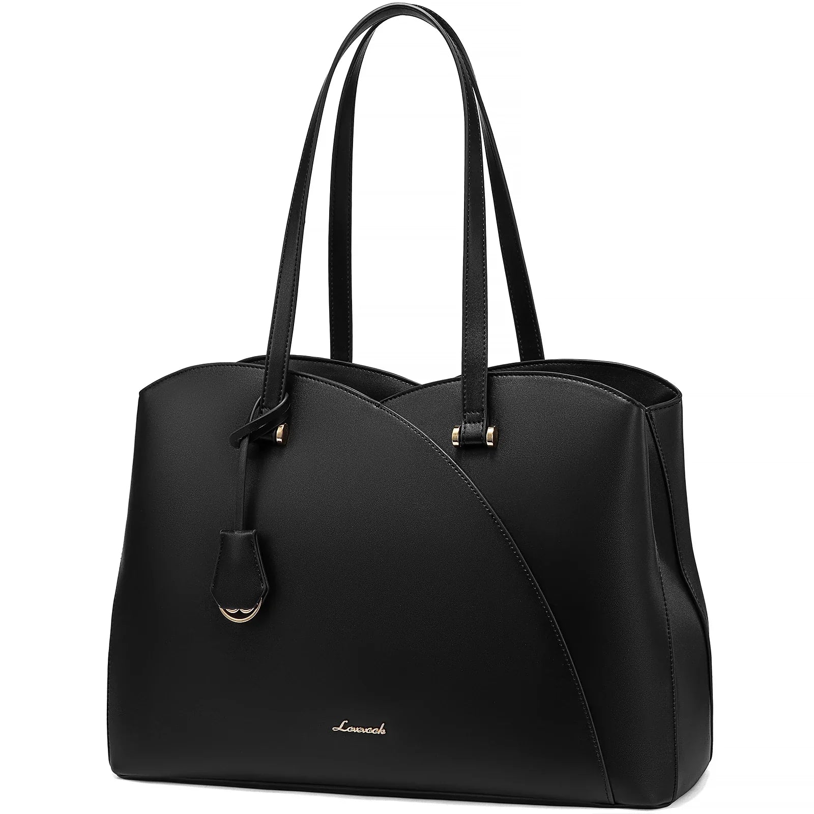 KTX-590163 Vegan Leather Women's Shoulder Bag 15.6 Inch Stylish Tote Handbag