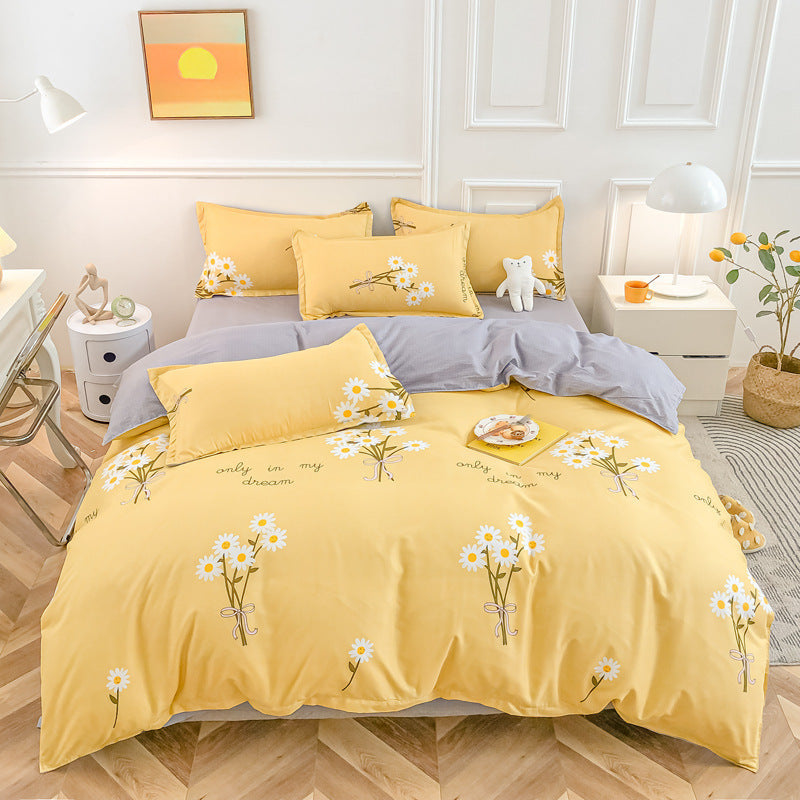 KTX-590931 Cashmere Four-Piece Brushed Quilt Cover and Sheet Set in Multiple Sizes