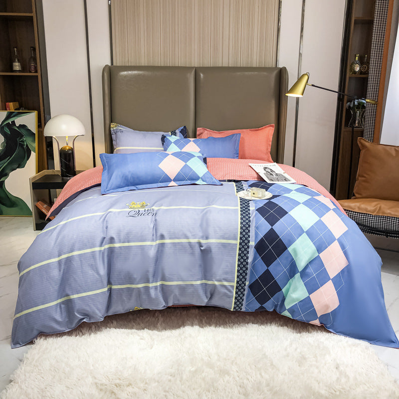 KTX-590931 Cashmere Four-Piece Brushed Quilt Cover and Sheet Set in Multiple Sizes