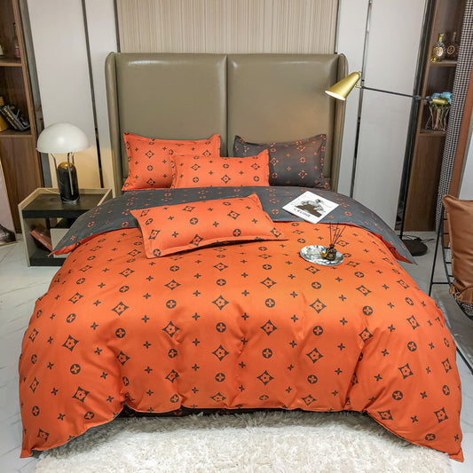 KTX-590931 Cashmere Four-Piece Brushed Quilt Cover and Sheet Set in Multiple Sizes