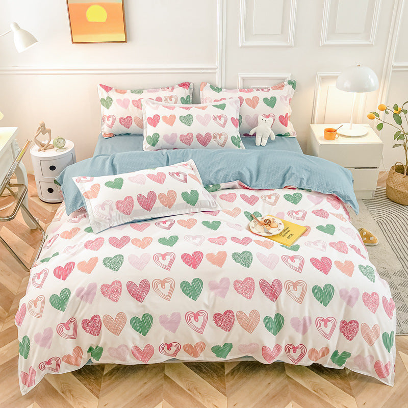 KTX-590931 Cashmere Four-Piece Brushed Quilt Cover and Sheet Set in Multiple Sizes