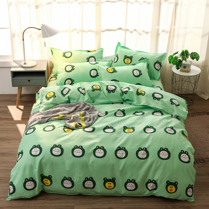 KTX-590931 Cashmere Four-Piece Brushed Quilt Cover and Sheet Set in Multiple Sizes