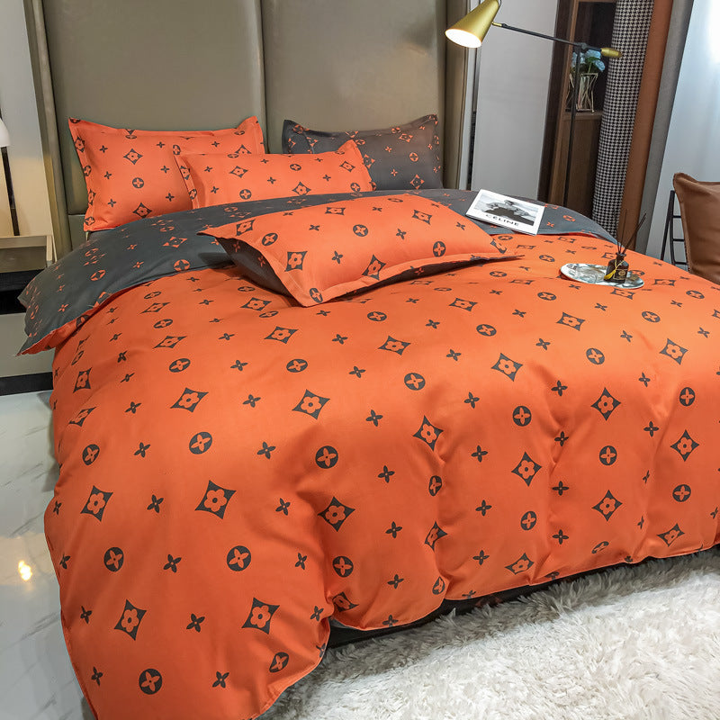 KTX-590931 Cashmere Four-Piece Brushed Quilt Cover and Sheet Set in Multiple Sizes