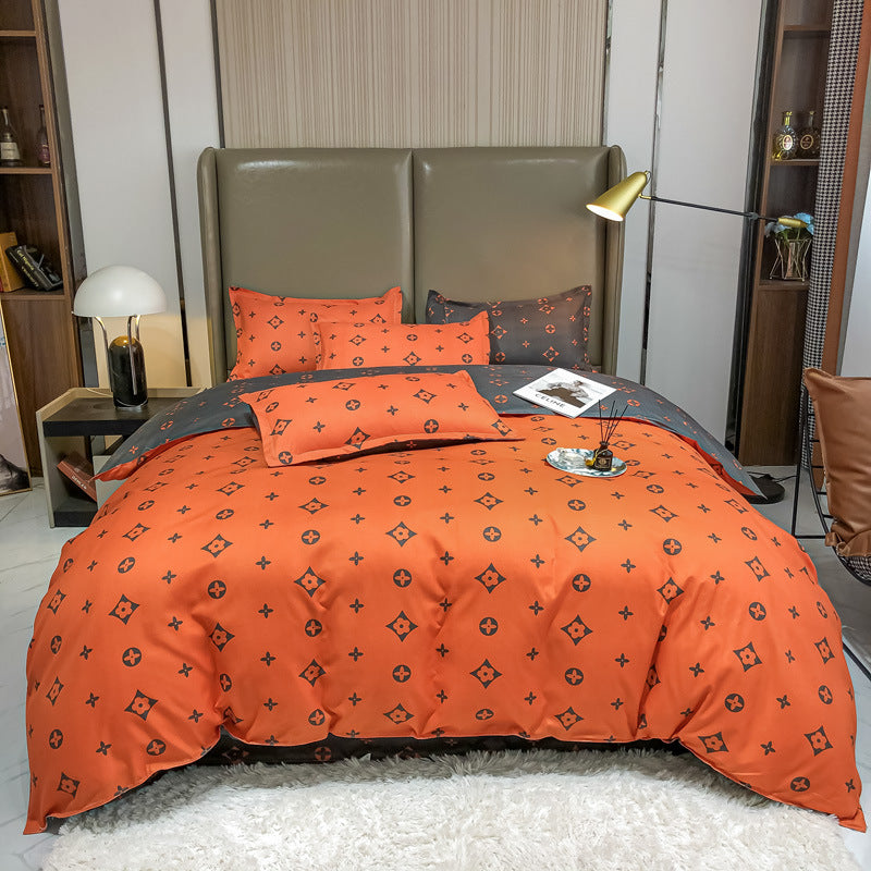 KTX-590931 Cashmere Four-Piece Brushed Quilt Cover and Sheet Set in Multiple Sizes