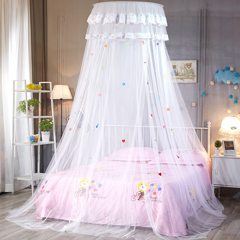 KTX-591763 Hanging Dome Mosquito Net for Beds - Acetate Fiber, Single Door Opening, Free Installation