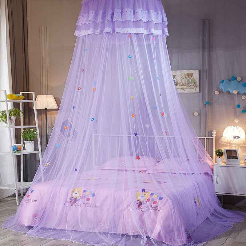 KTX-591763 Hanging Dome Mosquito Net for Beds - Acetate Fiber, Single Door Opening, Free Installation