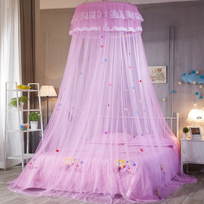 KTX-591763 Hanging Dome Mosquito Net for Beds - Acetate Fiber, Single Door Opening, Free Installation