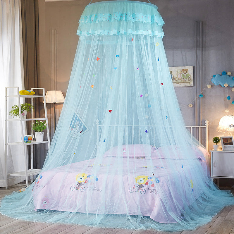 KTX-591763 Hanging Dome Mosquito Net for Beds - Acetate Fiber, Single Door Opening, Free Installation